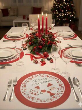 Set of 6 Homaxy Christmas Placemats (15" in Diameter)